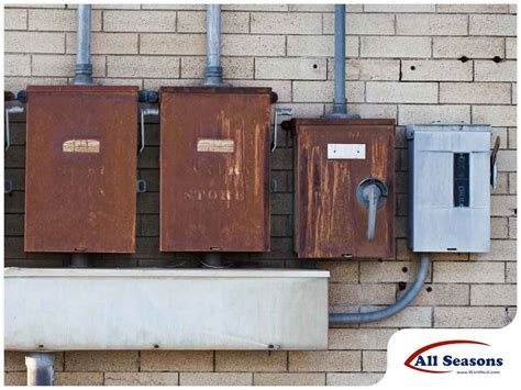 corroded electrical box|damaged electrical panels.